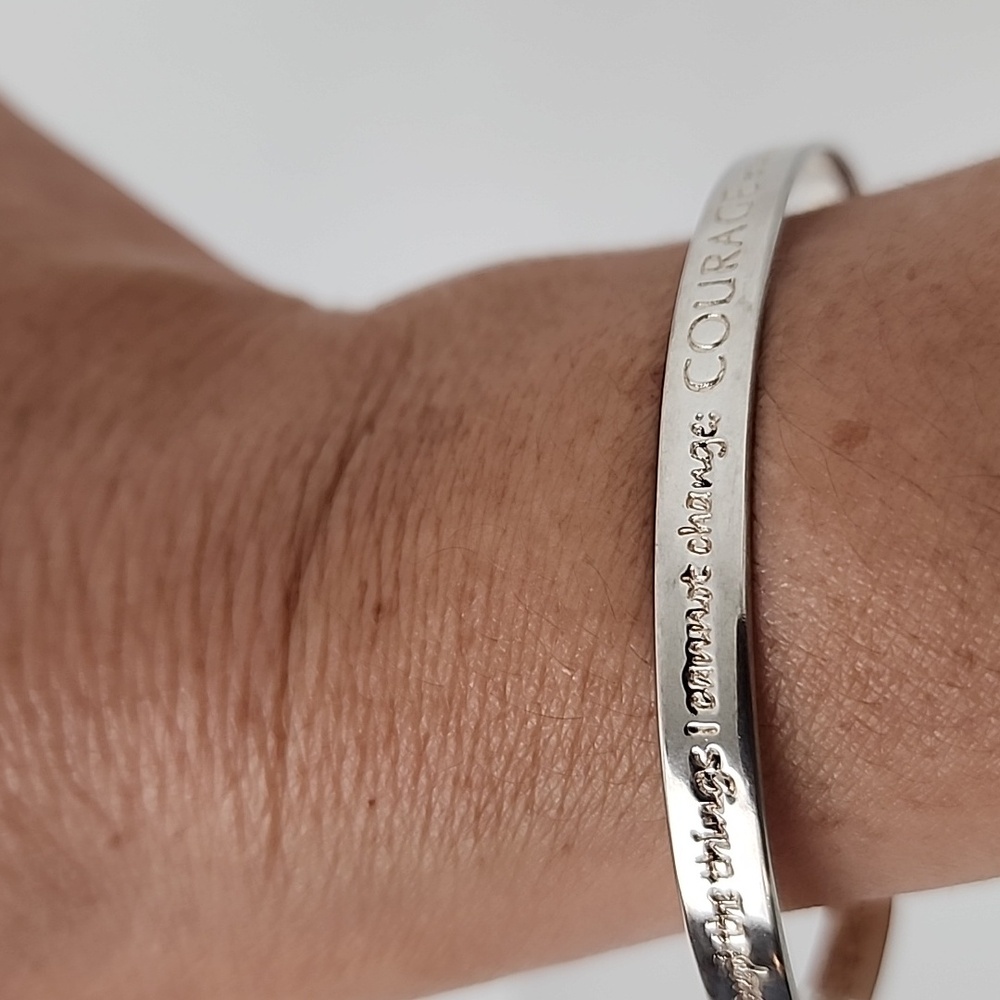 Serenity Prayer Bangle 'Courage' 925 Sterling Silver - Picture 6 of 16